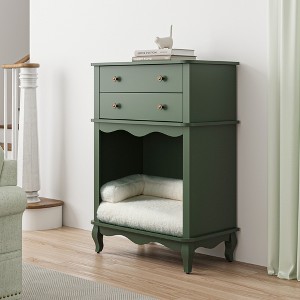 ONWITH Pet Storage Cabinet , 2 Drawers and Semi-Open Space, Hidden Cat Litter Box - 1 of 4