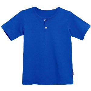 City Threads Boys Soft Organic Cotton Jersey Short Sleeve Henley Tee - USA-Made - 1 of 4