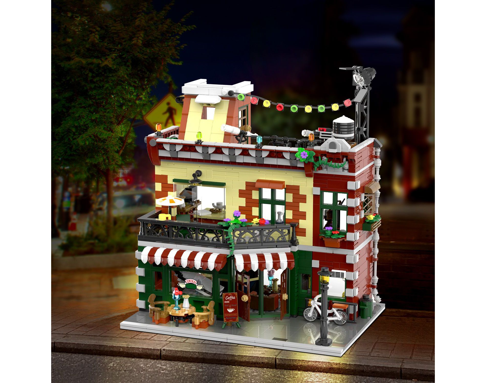 1589 PCS City Cafe Shop Building Block Toy  for Adults and Kids Aged 10+