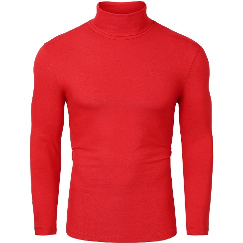 Lars Amadeus Men's Turtleneck Top Slim Fit Long Sleeve Pullover