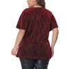 Women's Plus Size Metallic V Neck Short Sleeve Party Club Blouse - Agnes Orinda - 4 of 4