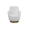 Velvet Swivel Barrel Chair, Comfy Round Accent Armchair with 360° Swivel & Gold Iron Base for Living Room & Bedroom - 2 of 4