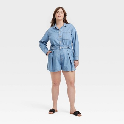 Women's Long Sleeve Denim Romper - Universal Thread™