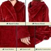 PAVILIA Women Robe with Hood, Fleece Plush Soft Long Hooded Robe, Fluffy Fuzzy Cozy Warm Bathrobe Shower Spa House - 3 of 4