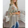Imily Bela Women Floral with Ruffle Sleeves Loose Fit Lightweight Cover Up - 2 of 4