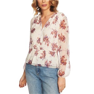 1.STATE Womens Wildflower Peplum Blouse - 1 of 1