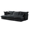 120" Corduroy Slipcovered Modular Sleeper Sectional Sofa Bed with French Edges & Removable Covers - 3 of 4