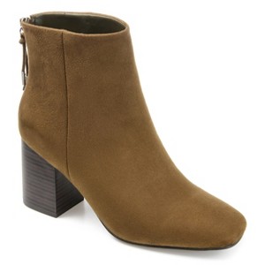 Journee Collection Womens Audrina Back Heel Zip Stacked Heel Booties - 1 of 4