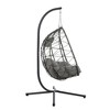Syemin Patio Seating Sets Steel，Garden，Balcony and Outdoor Hanging Egg Chair With Iron Frame, Gray, 39.3"*37"*74.8" - 3 of 4