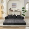 TIRAMISUBEST Convertible Floor Sofa Bed - Chenille Folding Mattress Couch w/Armrest for Living Room, Bedroom & Studio - 3 of 4