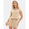 EXLURA Womens Casual Summer 2 Piece Short Skirt Sets Short Sleeve Tshirt And Tennis Skort Dressy Cotton Matching Sweatsuits - 3 of 4