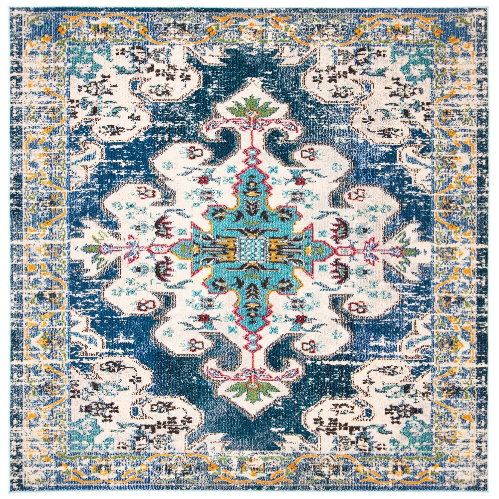 6'7inx6'7in Square Romona Rug Navy - Safavieh