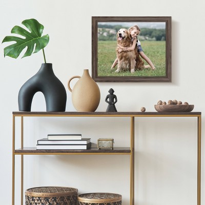 16x20 Graywash Large Wall Frame with Rustic Scoop Profile