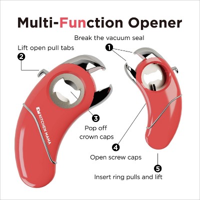 Red Stainless Steel Multifunction Parrot Bottle Opener