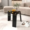 Tangkula Round Coffee Table Modern Tempered Glass Top Accent Table w/ Transparent Tabletop - 2 of 4