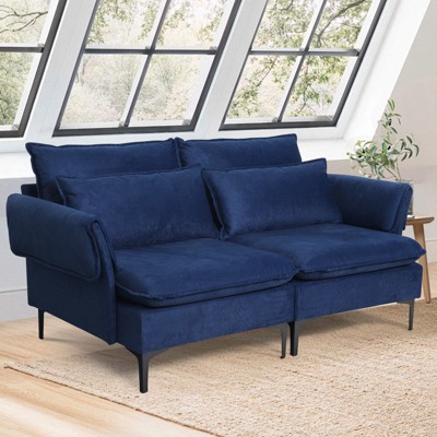 Modern Fabric Loveseat with Solid Wood Frame and High Legs – Stylish and Comfortable for Home & Office