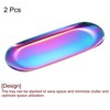 Unique Bargains Stainless Steel Cosmetics Candles Dessert Decorative Trays 2 Pcs - 3 of 4