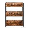 VECELO 3-Tier Small Bookshelf, Storage Organizer, Industrial Shelving Unit for Office or Living Room, Brown - 2 of 4