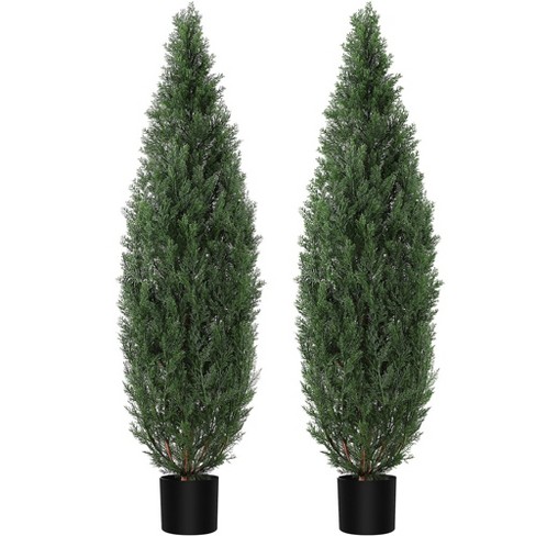 3FT/5FT Artificial Topiary Tree 2-Set,Artificial Cedar Topiary Trees for Outdoor & Indoor Decor - image 1 of 4