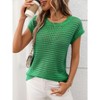 Women's Crochet Hooded Sleeve Pullover Sweater Cozy Knit Casual Tops for Daily Wear - 4 of 4