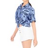 LA LEELA Button Down Shirt for Women Floral Summer Beach Party Tropical Blouses Short Sleeve Vacation Casual Hawaiian Dress for Women - 3 of 4