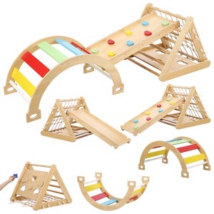 3 In 1 Climbing Toy for Toddlers, Wooden Triangle Climber, Open-Ended Wood Climber Set, for Boys and Girls - 1 of 4