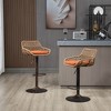 KTMBDW Swivel Bar Stools Set of 2, Adjustable Barstools, Modern Rattan Upholstered Bar Chair with Back and Footrest, for Bar, Dining Room - 2 of 4