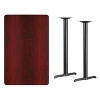 Flash Furniture 30'' x 48'' Rectangular Mahogany Laminate Table Top with 5'' x 22'' Bar Height Table Bases - 2 of 2