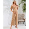 Women's Maternity Summer Cutout Jumpsuits Puff Short Sleeve Sweetheart Neck Ruffle Casual High Waist Wide leg Rompers - 3 of 4