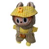 Sweet Corduroy Overalls Set with Yellow Check Shirt, Cap & Shoes for Labubu - 2 of 4
