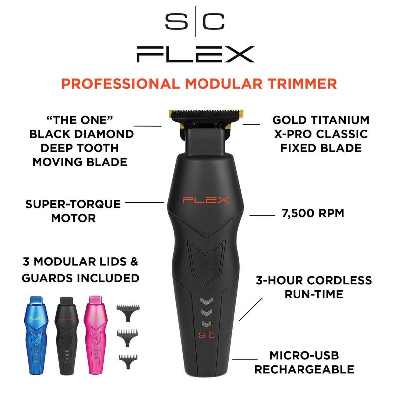 StyleCraft Flex Professional Modular Super-Torque Motor Cordless Hair Trimmer, 3 of 7