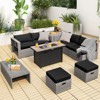 Tangkula 9 PCS Patio Furniture Set with 42" 60,000 BTU Fire Pit Outdoor Space-Saving Sectional Sofa Set with Storage Box Black/Gray/Navy/Red/Turquoise/Off White - 3 of 4