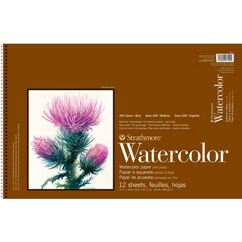 Strathmore Watercolor Paper Pad 12X18 140lb, Cold Press, 12 Sheets -  012017471124