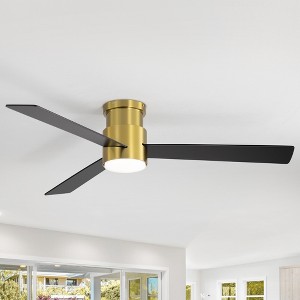 Airsurfer 52-inch 3-Blade Flush Mount Ceiling Fan with LED Light and Remote - 1 of 4