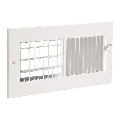 White Metal Air Vent Register with Damper, 9.25 x 3.25 Inch