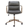 HomeRoots Dark Gray and Bronze Adjustable Height Swivel Rolling Office Chair - 4 of 4