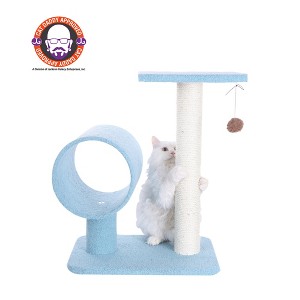 Armarkat Sky Blue 25" Real Wood Cat Tree With Scratcher And Tunnel for Privacy And Hiding, B2501 - 1 of 4