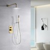 Sumerain Brushed Gold Shower System Pressure Balance Shower Faucet, 8 Inche Square Rain Shower Head - 2 of 4