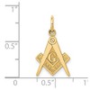 Black Bow Jewelry 14k Yellow or White Gold Masonic Symbol Charm or Pendant, 12mm - 4 of 4