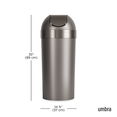 Pewter 16-Gallon Swing Top Kitchen Trash Can