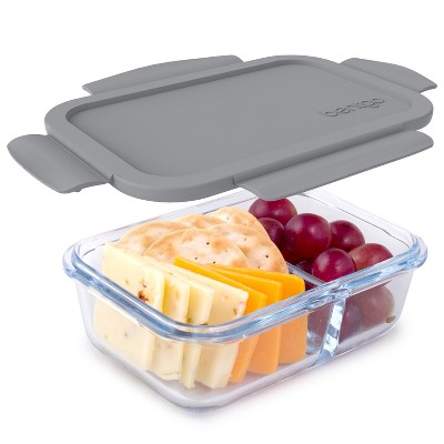 Bentgo 41oz Glass Leak-proof Lunch Box With Plastic Lid - Gray : Target