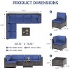 Patio Funiture Set 7 Pieces Outdoor Rattan with Detachable Soft Cushions Patio Conversation Sets Waterproof Patio Sectional Sofa - 2 of 4