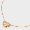 Valentine's Day 14K Gold Dipped Cubic Zirconia Puffy Heart Pendant Necklace - A New Dayâ„¢ Gold/Pink - 4 of 4