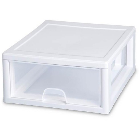 Sterilite 16 Quart Clear Stacking Closet Storage Box Container Tub
