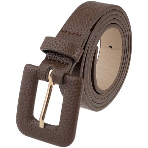 INSPIRE CHIC Womens 0.8" Width Textured Fashion Causal Faux Leather Waist Belts 1Pc - 1 of 4