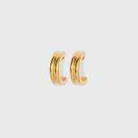 14K Gold Plated Ridge Hoop Earrings - A New Day™