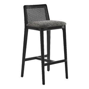 Modway Monarch Wood and Rattan Bar Stool - DURABLE WOOD CONSTRUCTION - Featuring a sturdy wood frame and a rattan backrest with intricate ca - 1 of 4