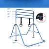 VisioGear Kids Gymnastic Bar, Multi-Functional Adjustable Height Children's Horizontal Gymnastic Bar With Bear Rings, Blue, 39"*57"*51" - 3 of 4