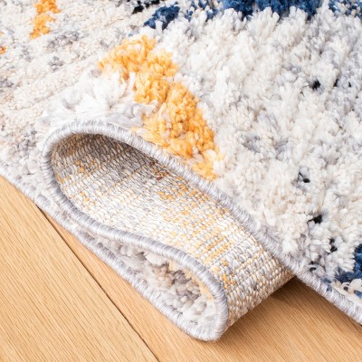Gray Diamond Hand-Knotted Square Synthetic Area Rug