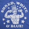 Mens Funny Fitness Tank Shred White and Blue Sarcastic Fourth Of July Graphic Novelty Sleeveless Tee for Men - Crazy Dog Men's Tank Top For Fourth Of - 2 of 4